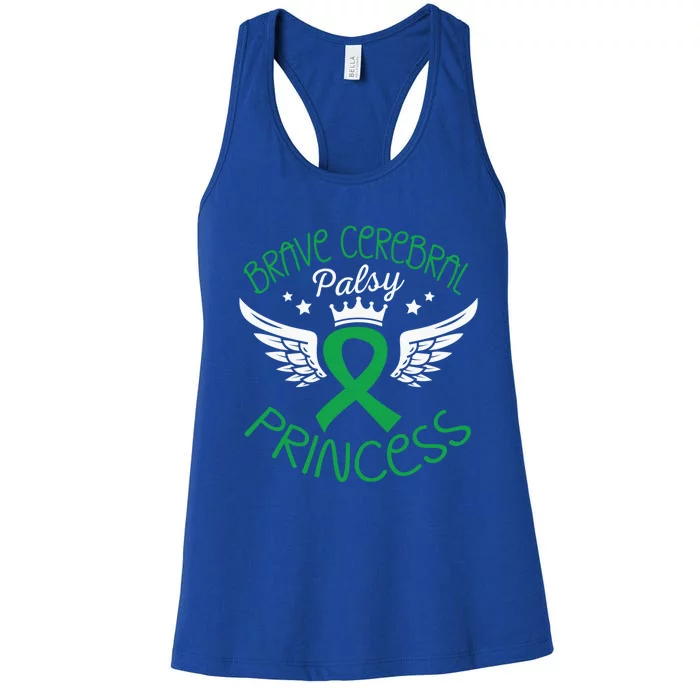 Brave Cerebral Palsy Princess Cerebral Palsy Awareness Gift Women's Racerback Tank