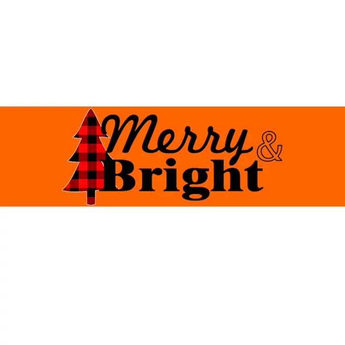 Buffalo Check Plaid Merry And Bright Christmas Holiday Premium Bumper Sticker