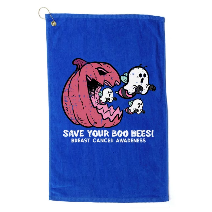 Breast Cancer Pumpkin Save Boo Your Bees Awareness Platinum Collection Golf Towel