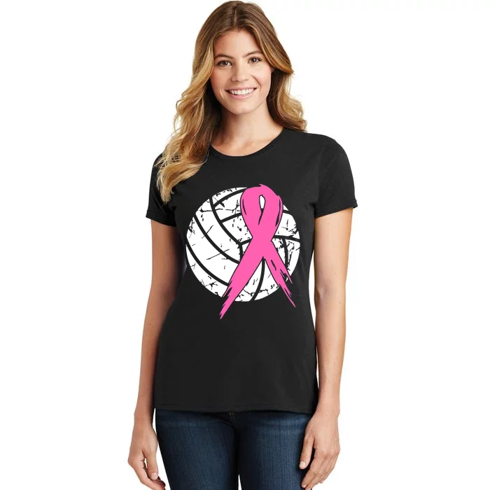 Breast Cancer Pink Ribbon Volleyball Awareness Costume Women's T-Shirt