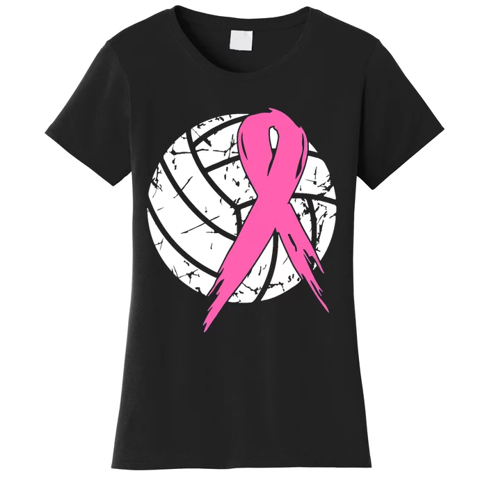 Breast Cancer Pink Ribbon Volleyball Awareness Costume Women's T-Shirt