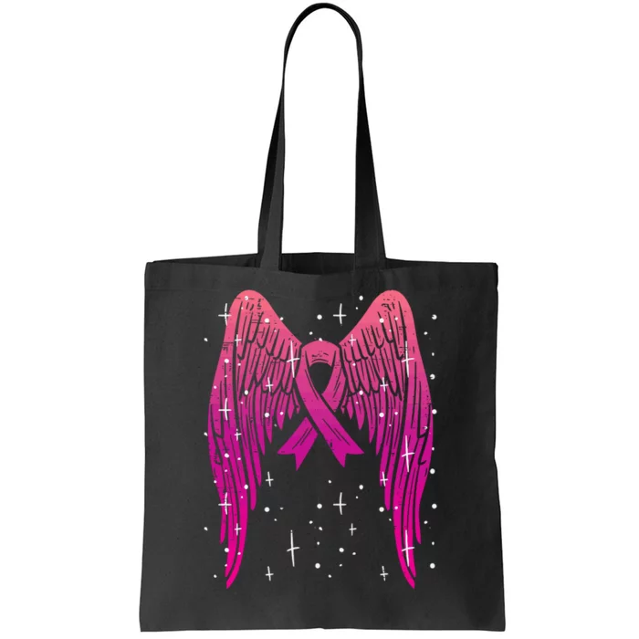 Breast Cancer Pink Ribbon Angel Tote Bag