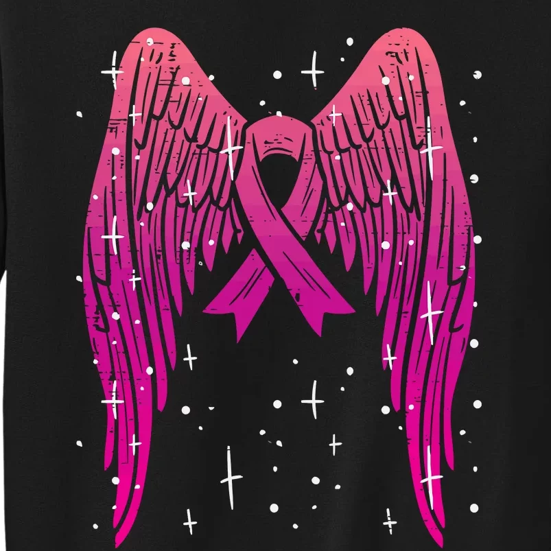 Breast Cancer Pink Ribbon Angel Tall Sweatshirt