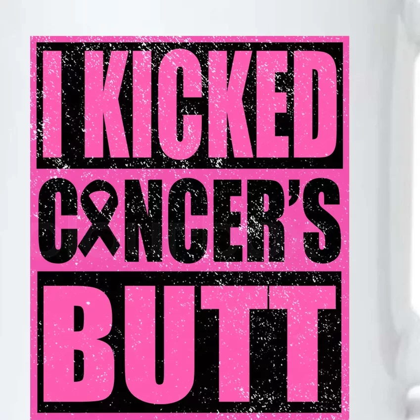 Breast Cancer Quote I Kicked Cancer Butt Inspiration Black Color Changing Mug