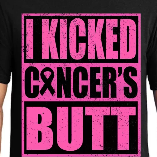 Breast Cancer Quote I Kicked Cancer Butt Inspiration Pajama Set