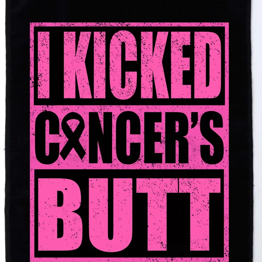 Breast Cancer Quote I Kicked Cancer Butt Inspiration Platinum Collection Golf Towel