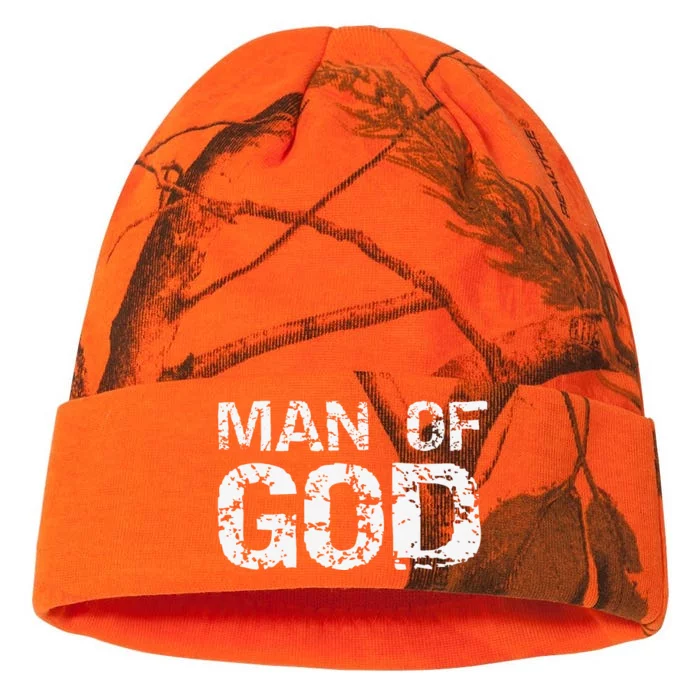 Bold Christian Quote For Faith Saying Gift Man Of God Kati - 12in Camo Beanie