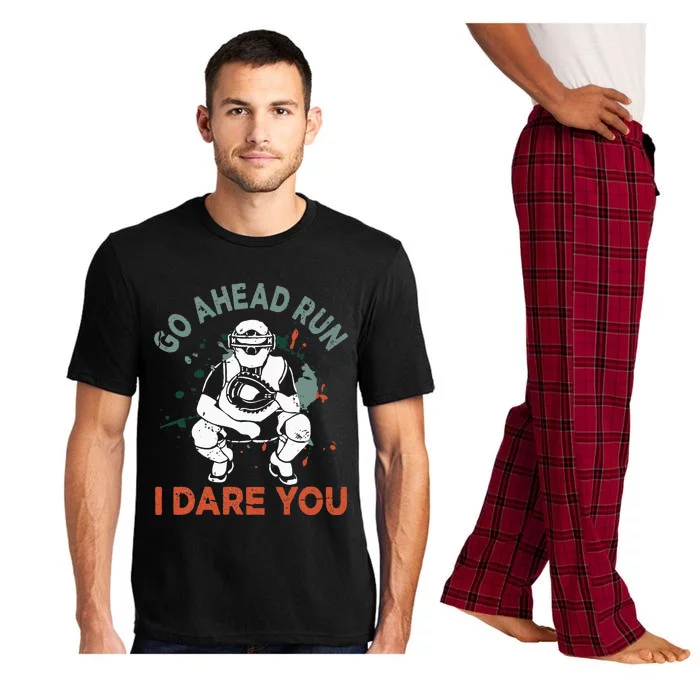 Baseball Catcher Quote Go Ahead Run I Dare You Pajama Set