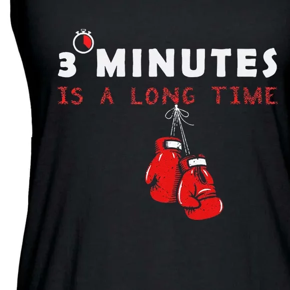 Boxing Coach Quote 3 Minutes Is A Long Time In Ring Boxer Ladies Essential Flowy Tank