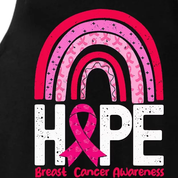 Breast Cancer Rainbow In October We Wear Pink Hope Support Ladies Tri-Blend Wicking Tank