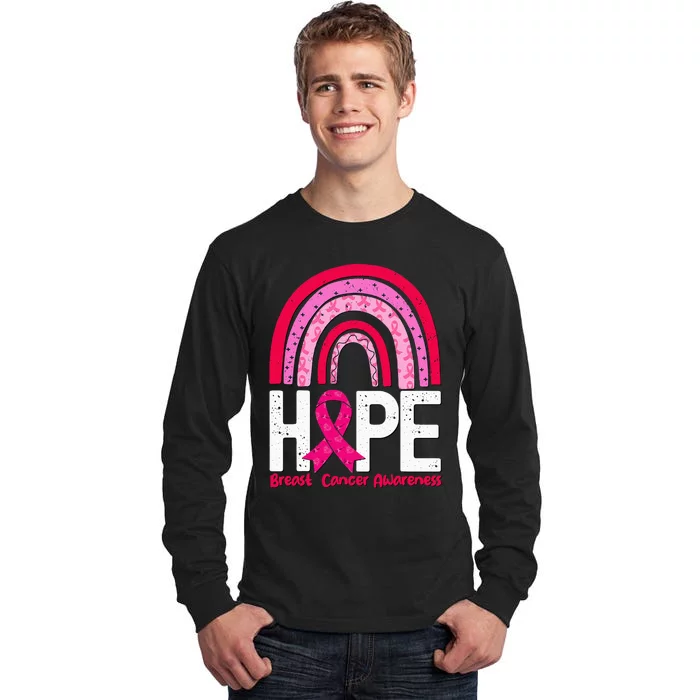 Breast Cancer Rainbow In October We Wear Pink Hope Support Tall Long Sleeve T-Shirt