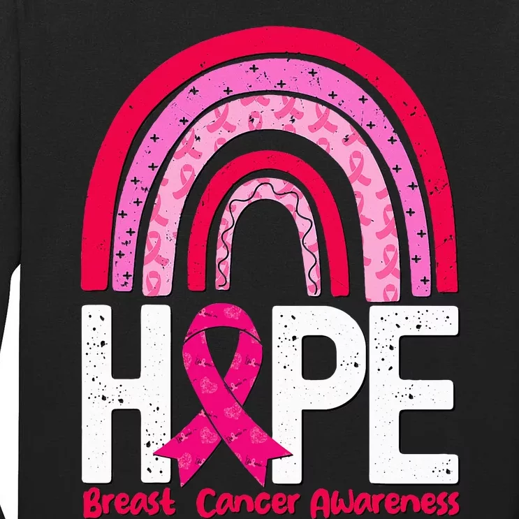 Breast Cancer Rainbow In October We Wear Pink Hope Support Tall Long Sleeve T-Shirt