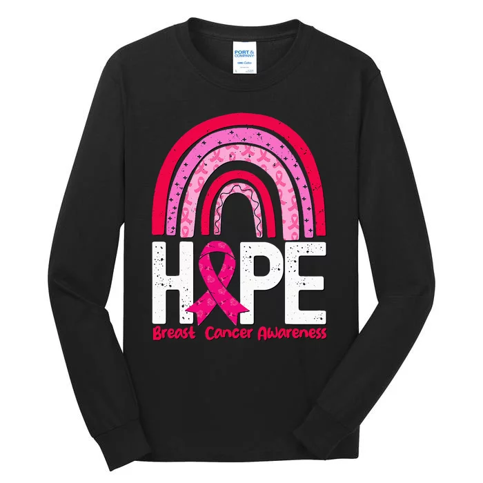 Breast Cancer Rainbow In October We Wear Pink Hope Support Tall Long Sleeve T-Shirt