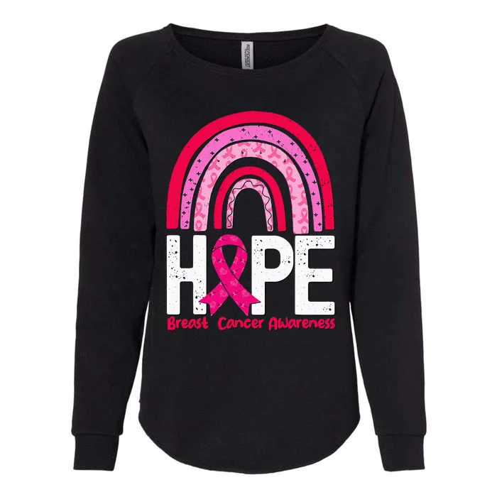 Breast Cancer Rainbow In October We Wear Pink Hope Support Womens California Wash Sweatshirt