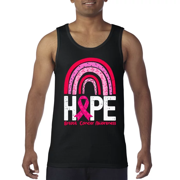 Breast Cancer Rainbow In October We Wear Pink Hope Support Tank Top