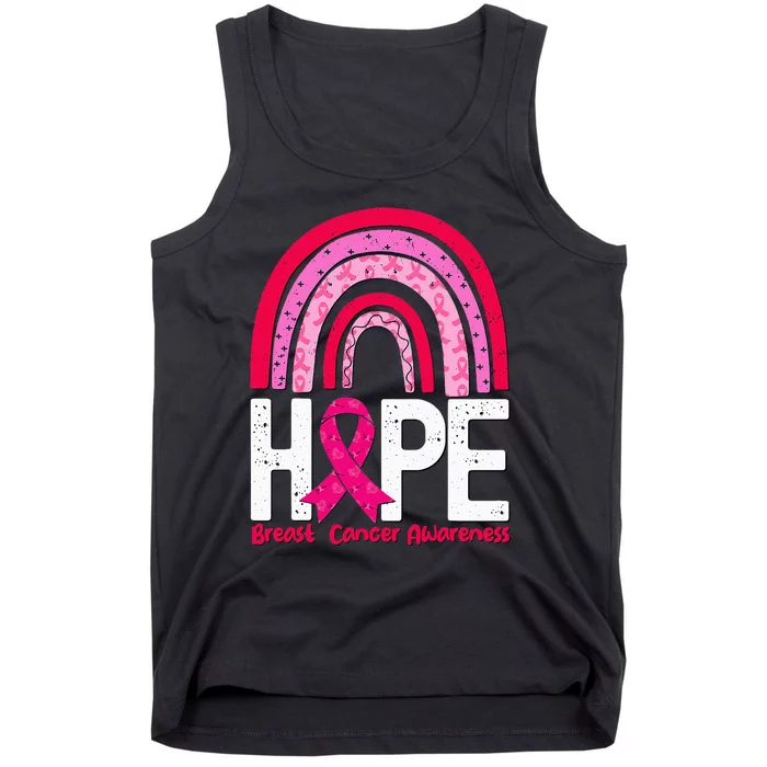 Breast Cancer Rainbow In October We Wear Pink Hope Support Tank Top