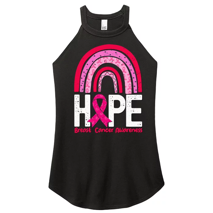 Breast Cancer Rainbow In October We Wear Pink Hope Support Women’s Perfect Tri Rocker Tank