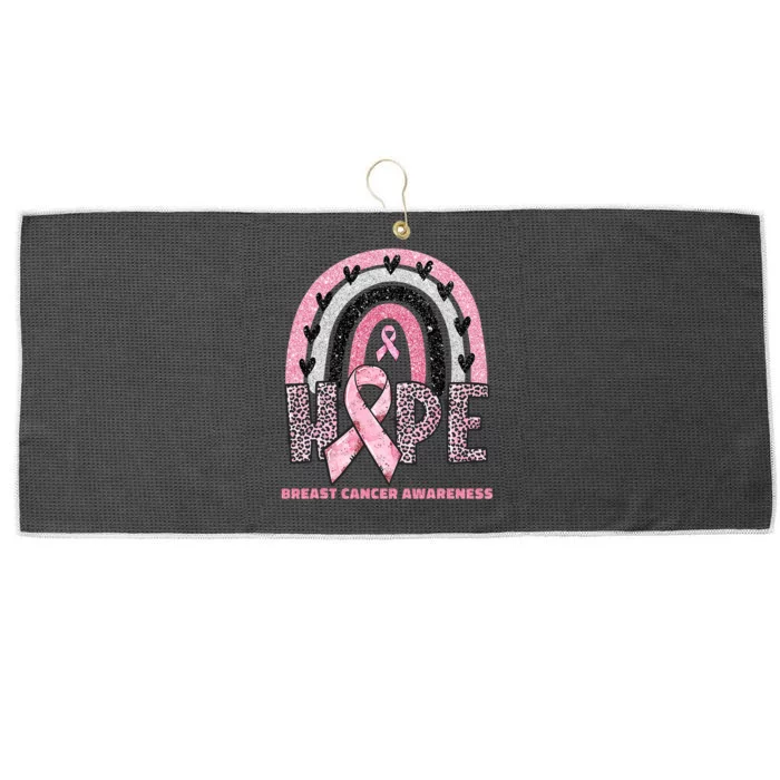 Breast Cancer Rainbow In October We Wear Pink Hope Support Large Microfiber Waffle Golf Towel