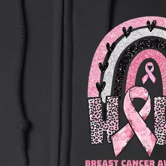 Breast Cancer Rainbow In October We Wear Pink Hope Support Full Zip Hoodie