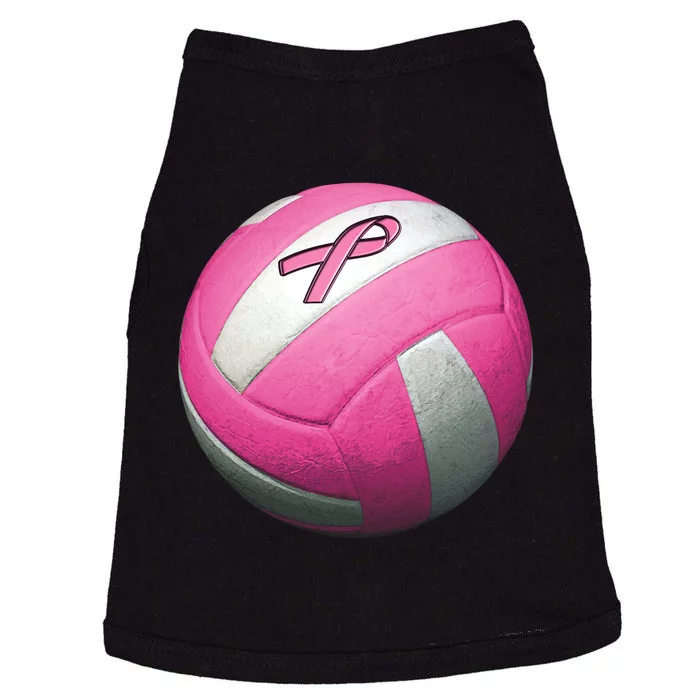 Breast Cancer Ribbon Pink Volleyball Doggie Tank