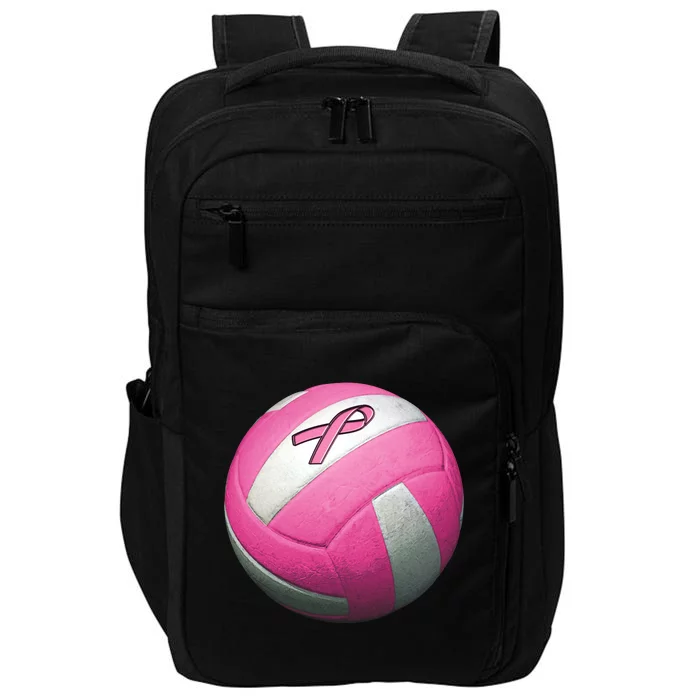 Breast Cancer Ribbon Pink Volleyball Impact Tech Backpack