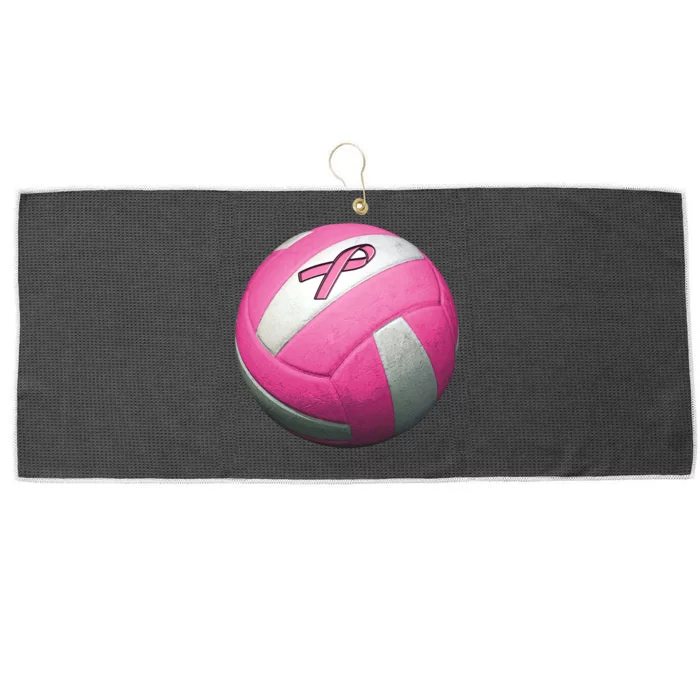 Breast Cancer Ribbon Pink Volleyball Large Microfiber Waffle Golf Towel