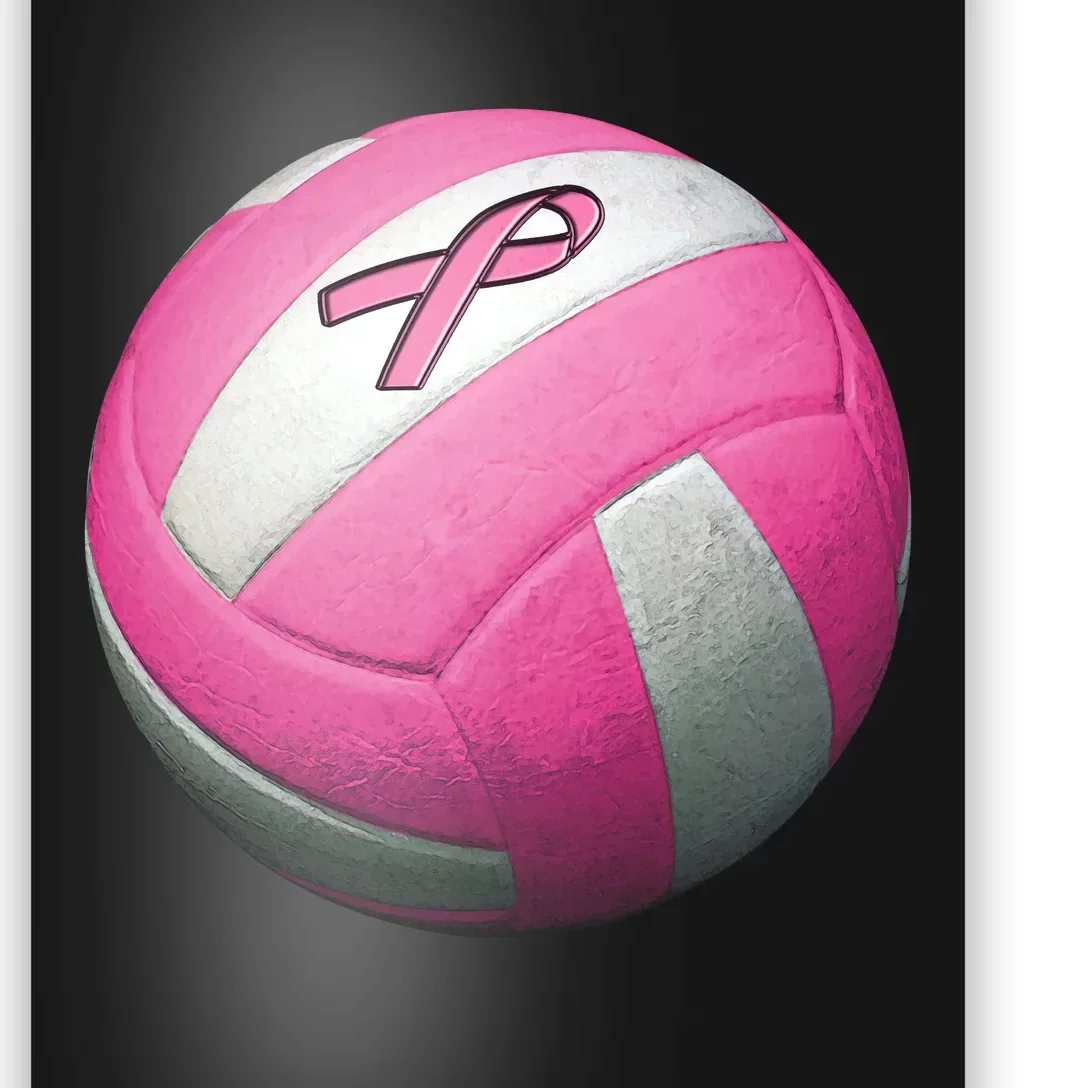 Breast Cancer Ribbon Pink Volleyball Poster