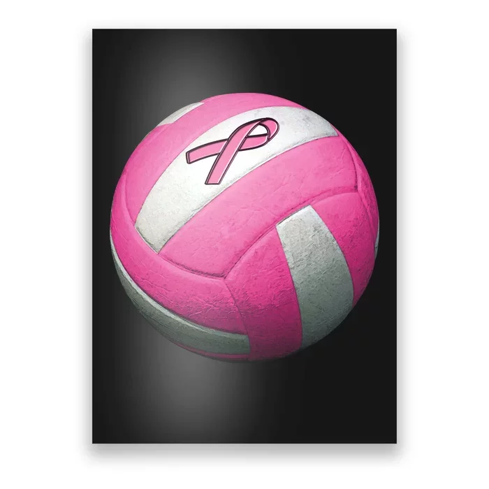 Breast Cancer Ribbon Pink Volleyball Poster