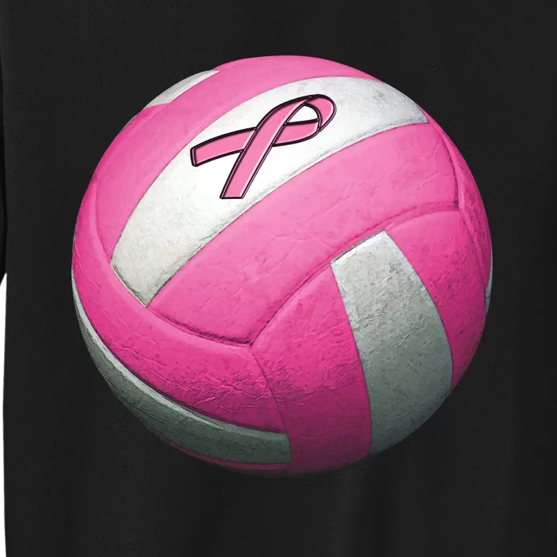 Breast Cancer Ribbon Pink Volleyball Tall Sweatshirt