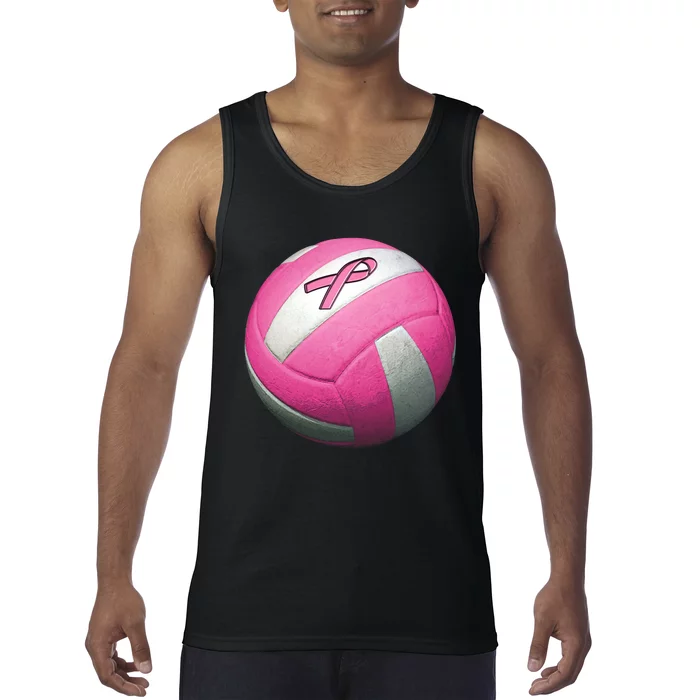 Breast Cancer Ribbon Pink Volleyball Tank Top