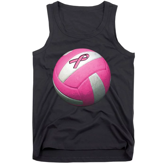 Breast Cancer Ribbon Pink Volleyball Tank Top