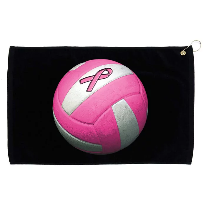 Breast Cancer Ribbon Pink Volleyball Grommeted Golf Towel