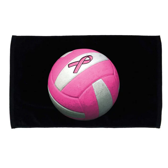 Breast Cancer Ribbon Pink Volleyball Microfiber Hand Towel