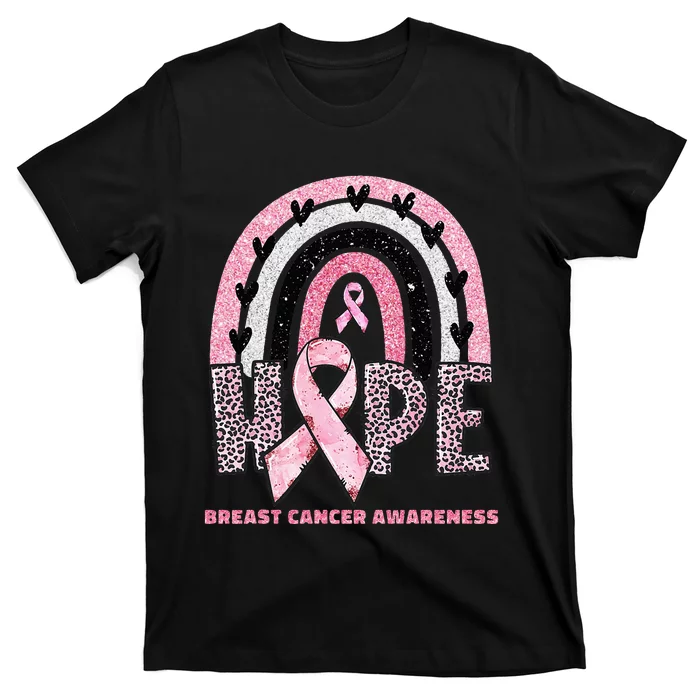 Breast Cancer Rainbow In October We Wear Pink Hope Support T-Shirt