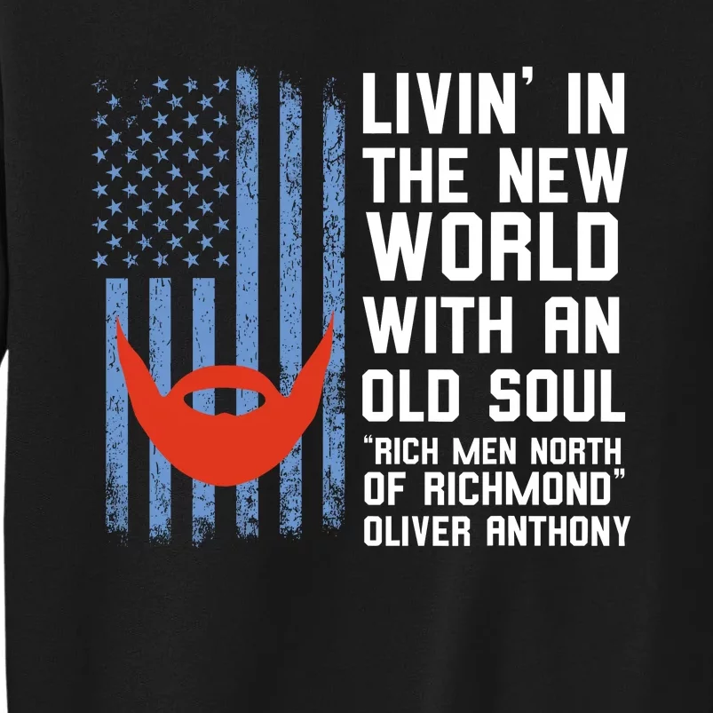 Blue Collar Rich North Of Richmond Flag Tall Sweatshirt