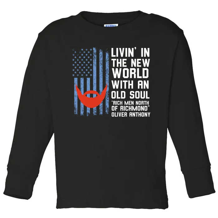 Blue Collar Rich North Of Richmond Flag Toddler Long Sleeve Shirt