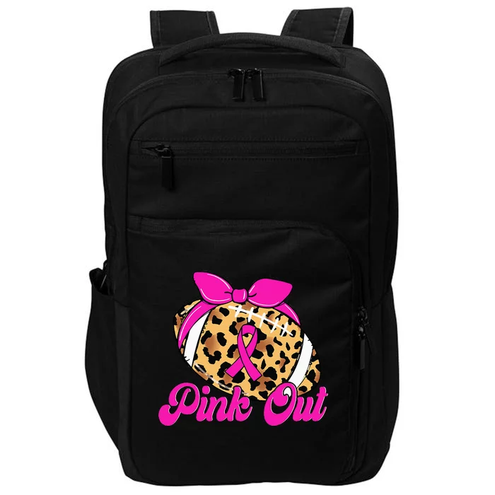 Breast Cancer Ribbon Out Football Ribbon Impact Tech Backpack