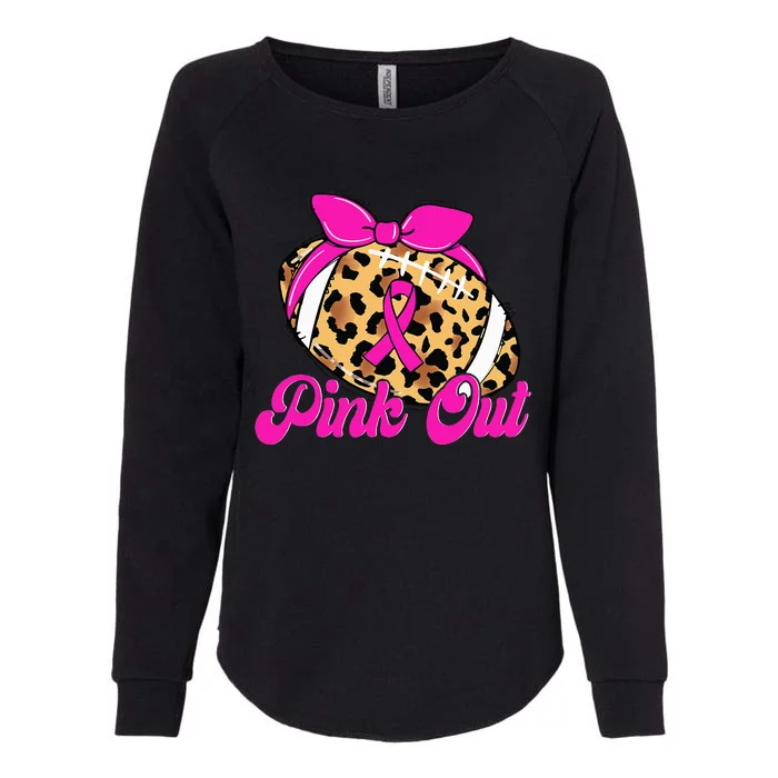 Breast Cancer Ribbon Out Football Ribbon Womens California Wash Sweatshirt