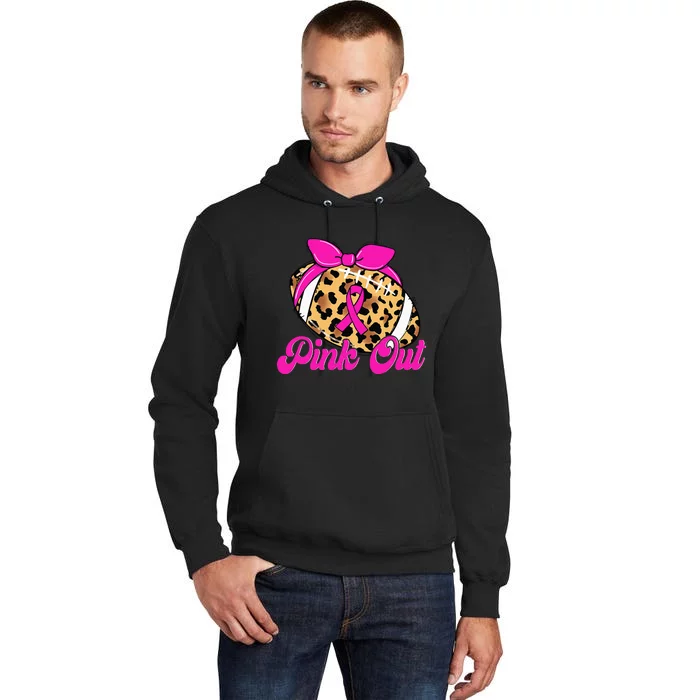 Breast Cancer Ribbon Out Football Ribbon Tall Hoodie