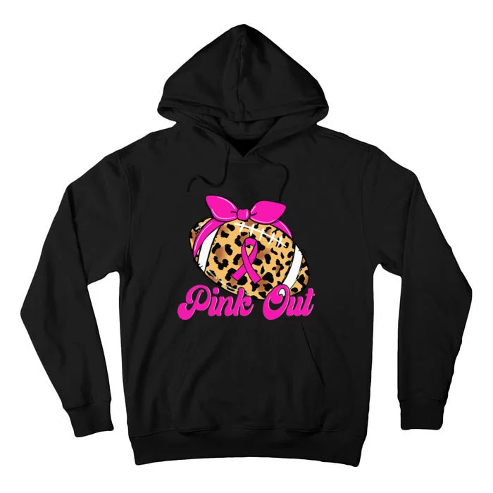 Breast Cancer Ribbon Out Football Ribbon Tall Hoodie