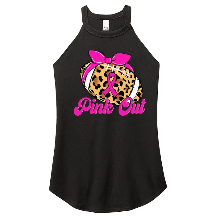 Breast Cancer Ribbon Out Football Ribbon Women’s Perfect Tri Rocker Tank