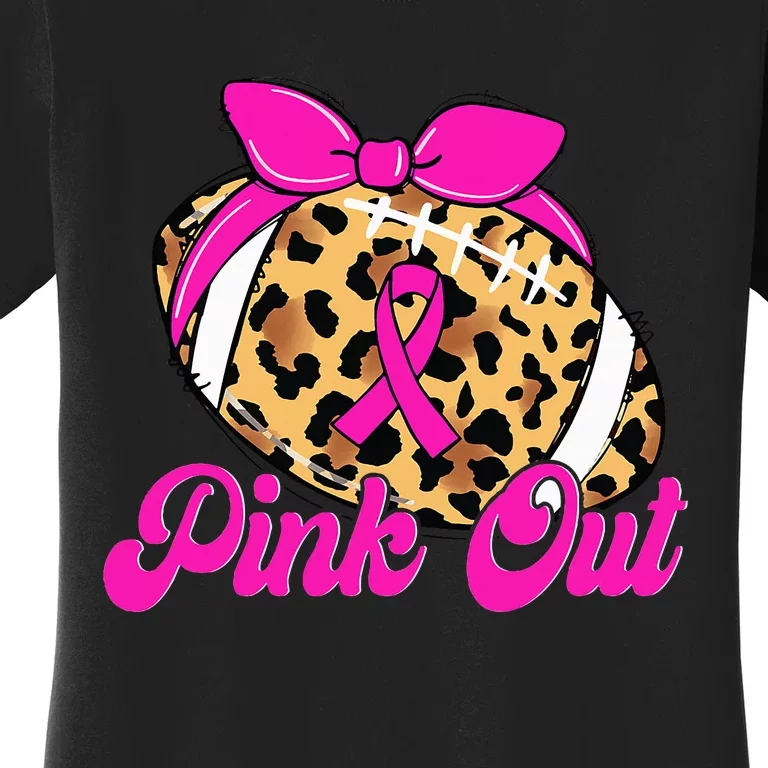 Breast Cancer Ribbon Out Football Ribbon Women's T-Shirt