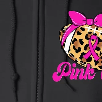 Breast Cancer Ribbon Out Football Ribbon Full Zip Hoodie