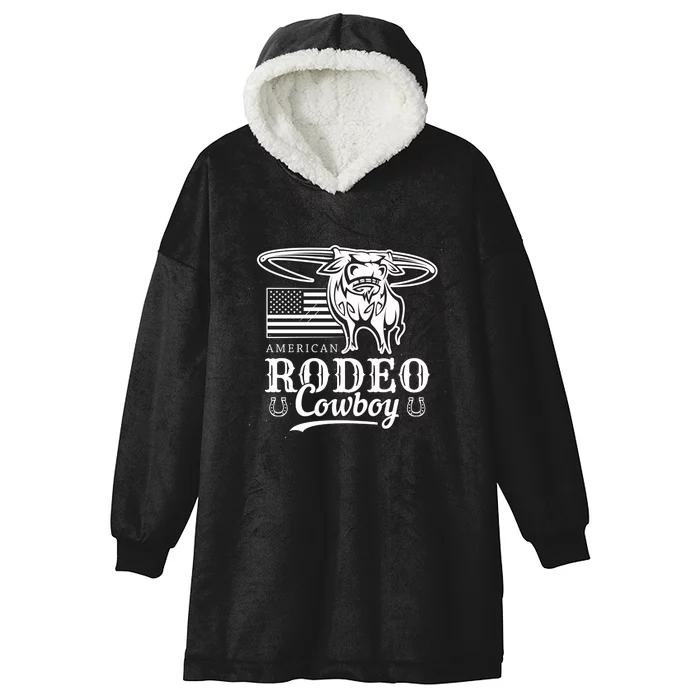 Bull Cowboy Rodeo Hooded Wearable Blanket