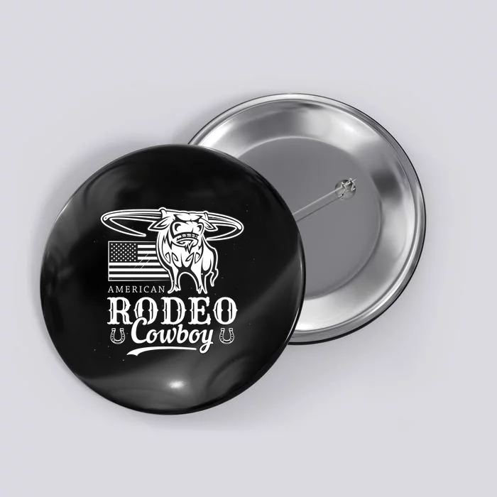 Bull Cowboy Rodeo Button