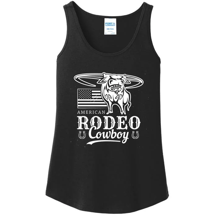 Bull Cowboy Rodeo Ladies Essential Tank