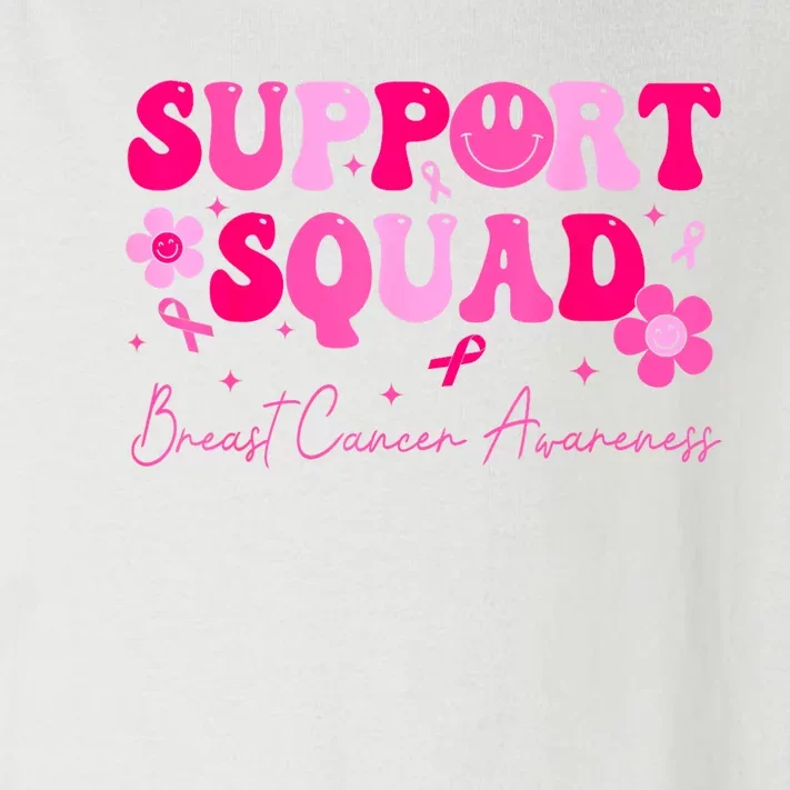 Breast Cancer Retro Groovy Support Squad Awareness Gift Toddler Long Sleeve Shirt