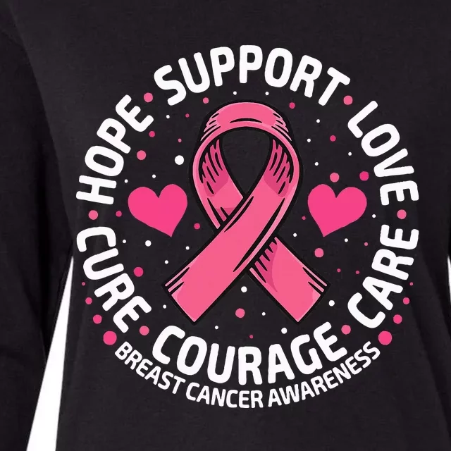 Breast Cancer Ribbon Breast Cancer Awareness Womens Cotton Relaxed Long Sleeve T-Shirt