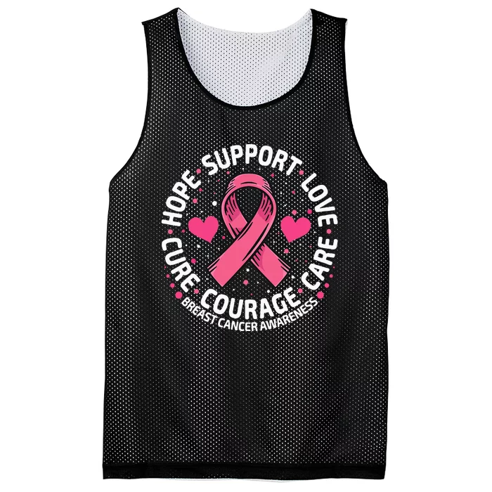 Breast Cancer Ribbon Breast Cancer Awareness Mesh Reversible Basketball Jersey Tank