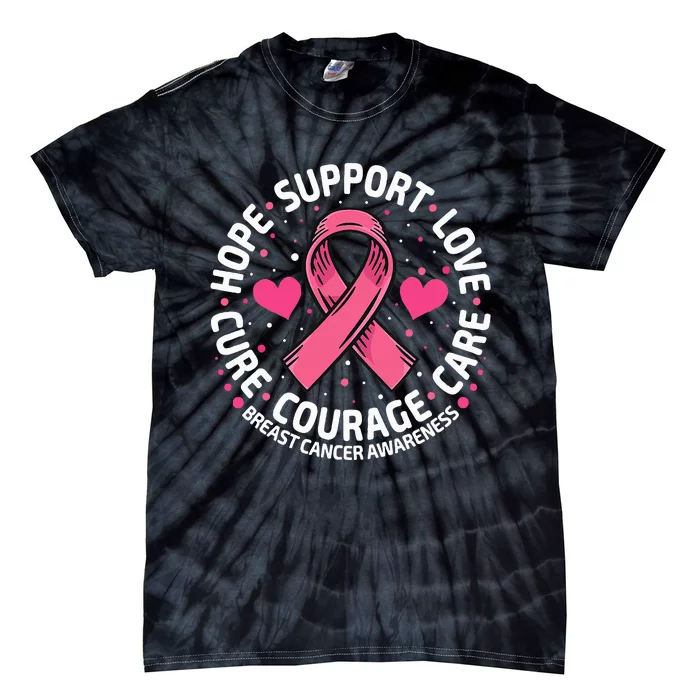 Breast Cancer Ribbon Breast Cancer Awareness Tie-Dye T-Shirt